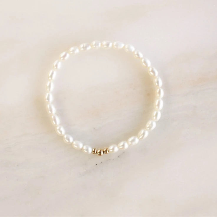 14K Gold Filled Pearl Elastic Bracelet