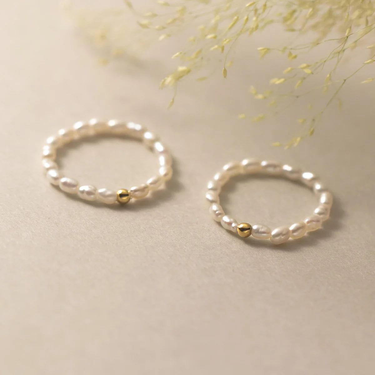 3-4mm Freshwater Pearl Elastic Ring - Purity Ring for Girls