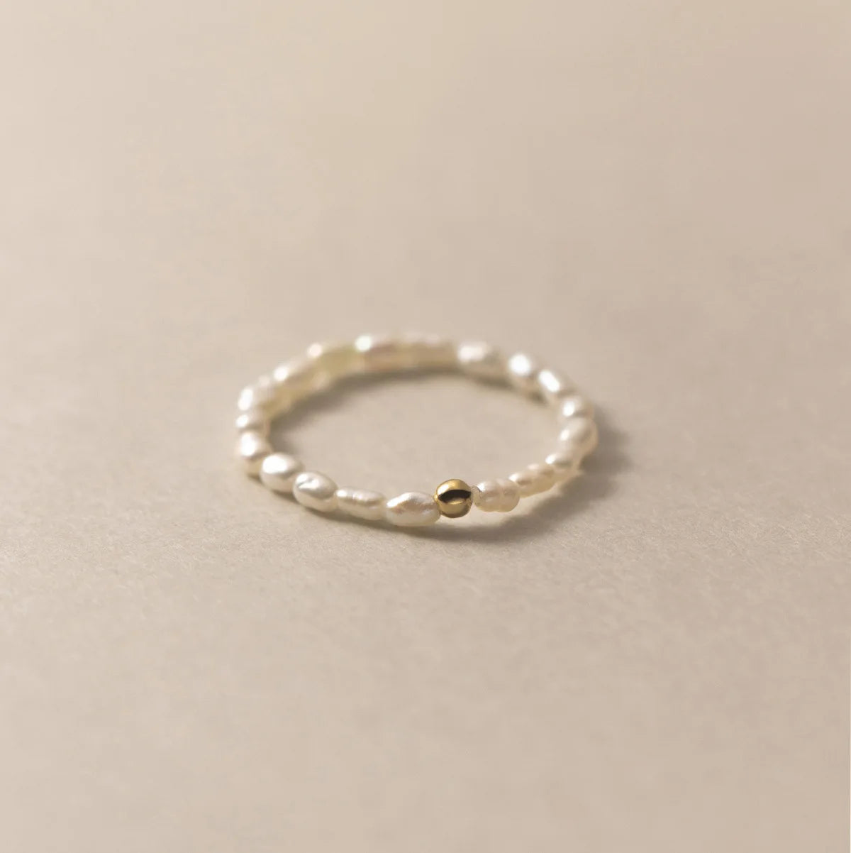 3-4mm Freshwater Pearl Elastic Ring - Purity Ring for Girls
