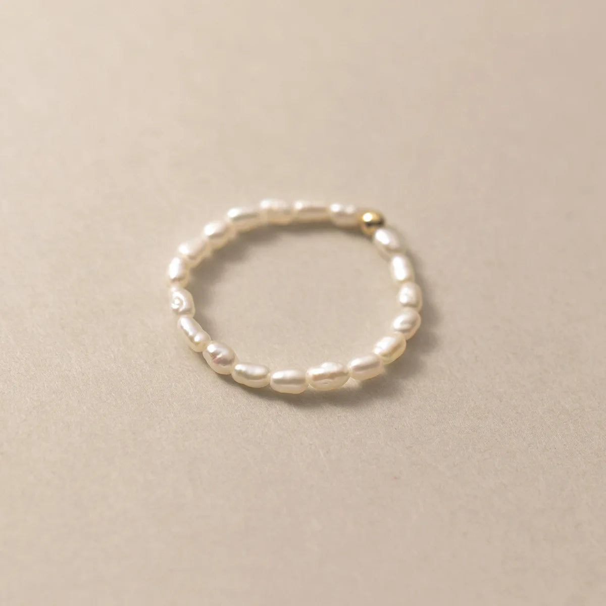 3-4mm Freshwater Pearl Elastic Ring - Purity Ring for Girls