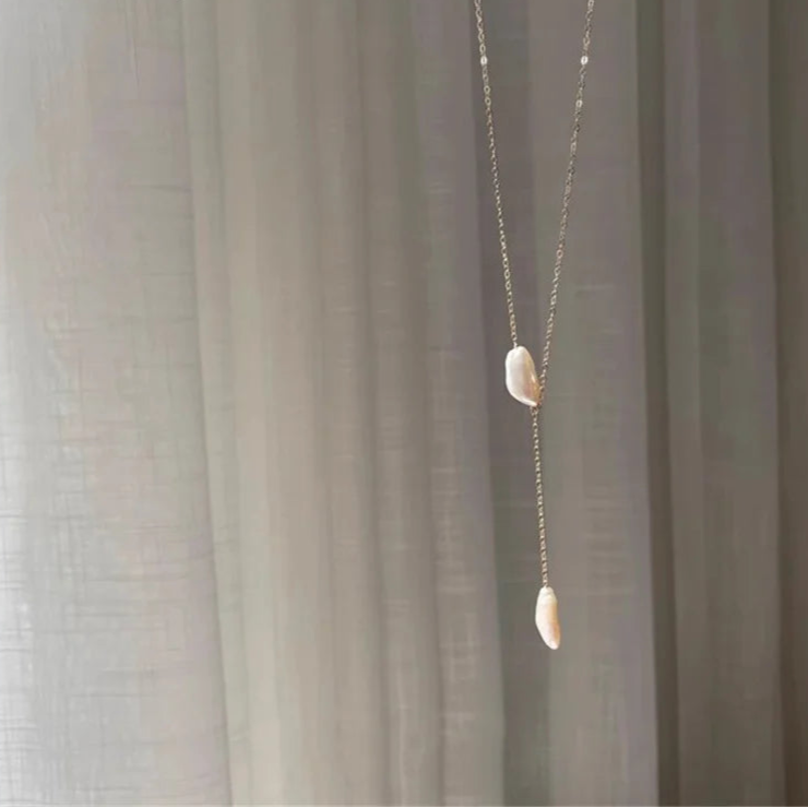 14K Gold Filled Natural Baroque Pearl Necklace