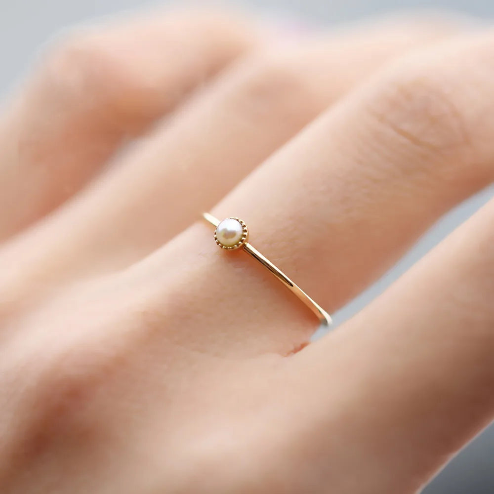 French Sun Pearl Ring