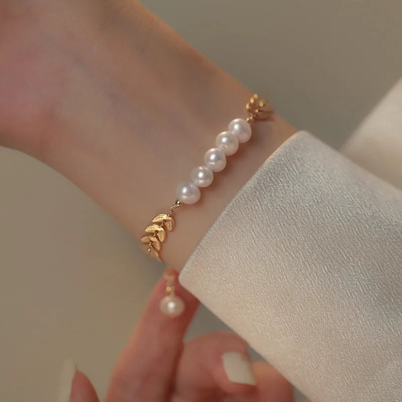 Freshwater Pearl Willow Leaf Bracelet