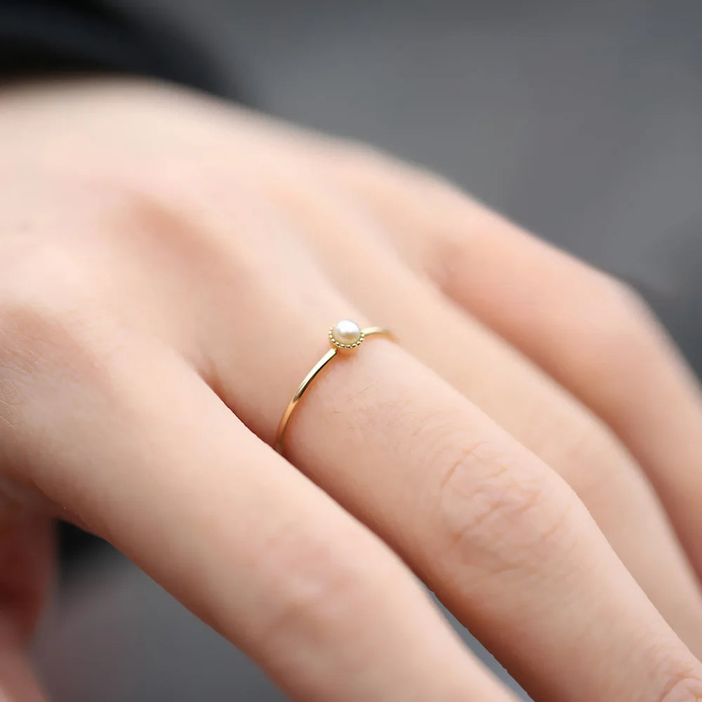 French Sun Pearl Ring